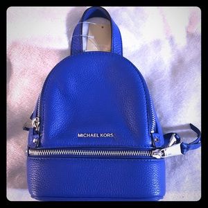 Michael Kors blue mini backpack